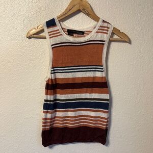 360 Sweater Striped Racerback Knit Tank Top Small